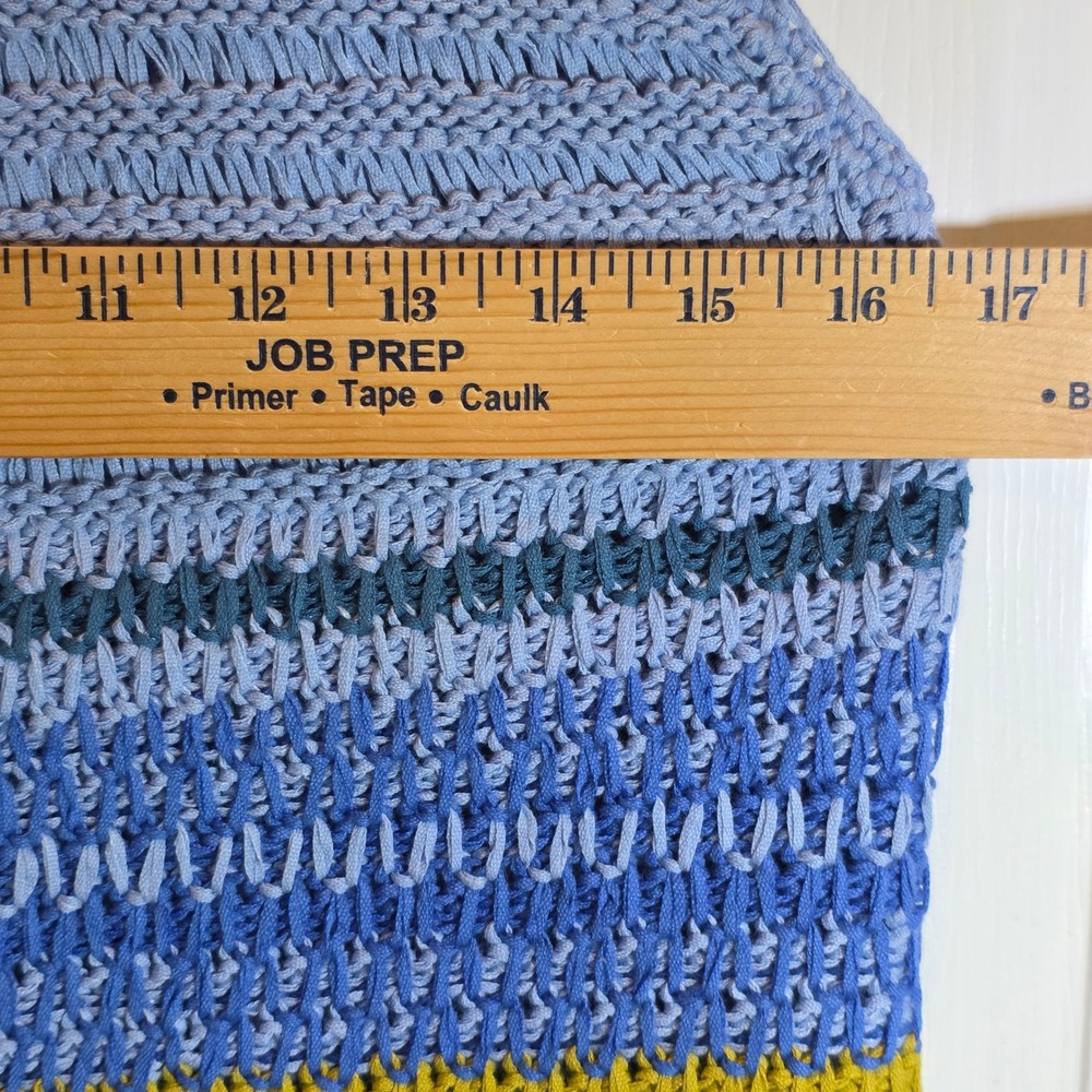 Sundance Novera Sweater Tank Periwinkle Blue Knit Sz Medium Fair Isle Cotton - Picture 12 of 12